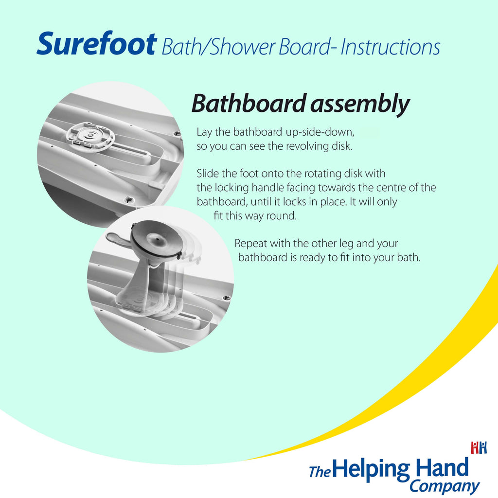 The Helping Hand Company Surefoot Shower and Bath Board with Handle - VAT Free