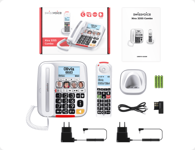 Amplicomms Corded Phones Swissvoice Xtra 3355 Corded Amplified Telephone and Additional Cordless Handset