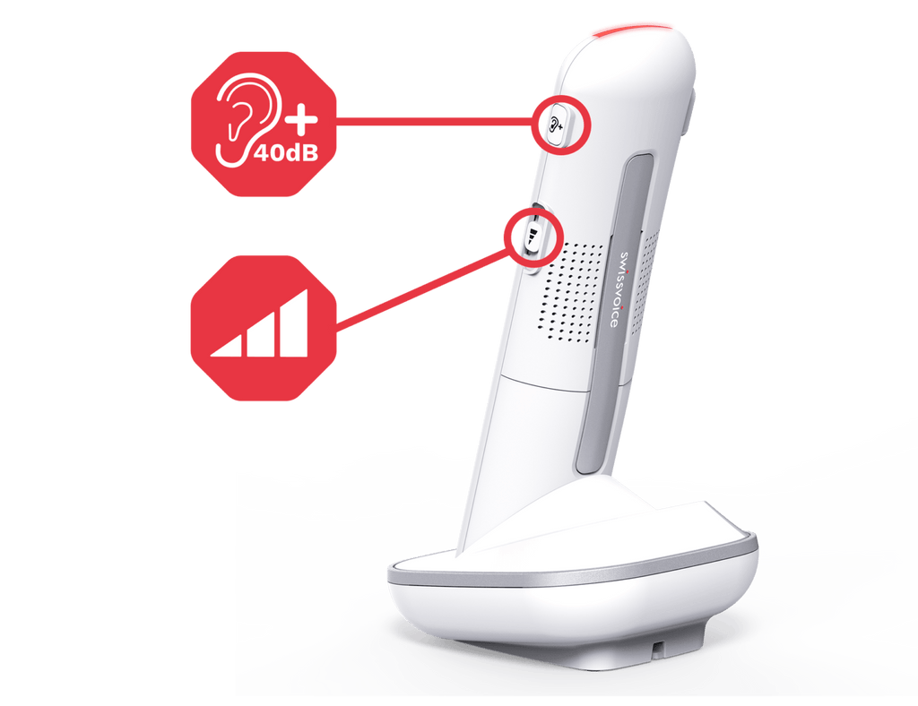 Amplicomms Corded Phones Swissvoice Xtra 3355 Corded Amplified Telephone and Additional Cordless Handset