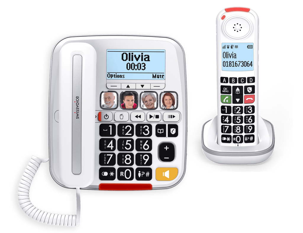 Amplicomms Corded Phones Swissvoice Xtra 3355 Corded Amplified Telephone and Additional Cordless Handset