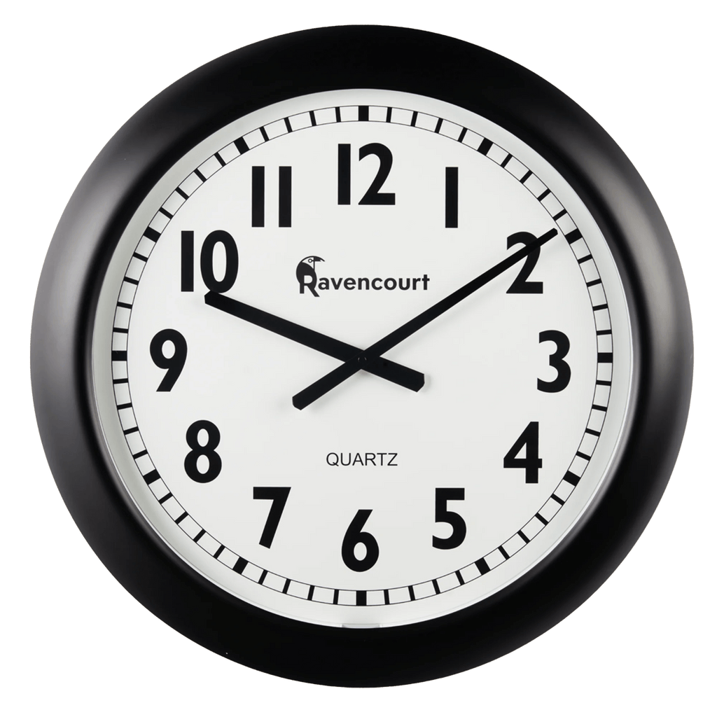 Ravencourt Quartz Wall Clock Giant Silent Quartz Wall Clock 60cm/24" - Black