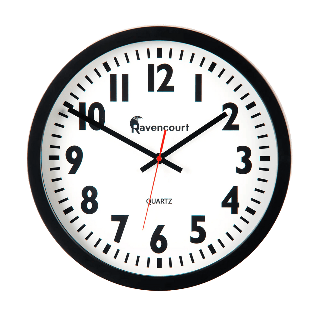 Ravencourt Quartz Wall Clock Silent Quartz Wall Clock 35.5cm/14" - Black