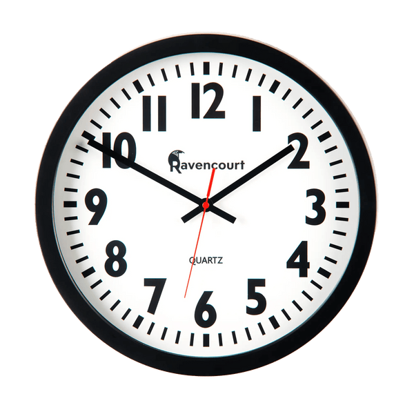 Ravencourt Quartz Wall Clock Silent Quartz Wall Clock 35.5cm/14" - Black