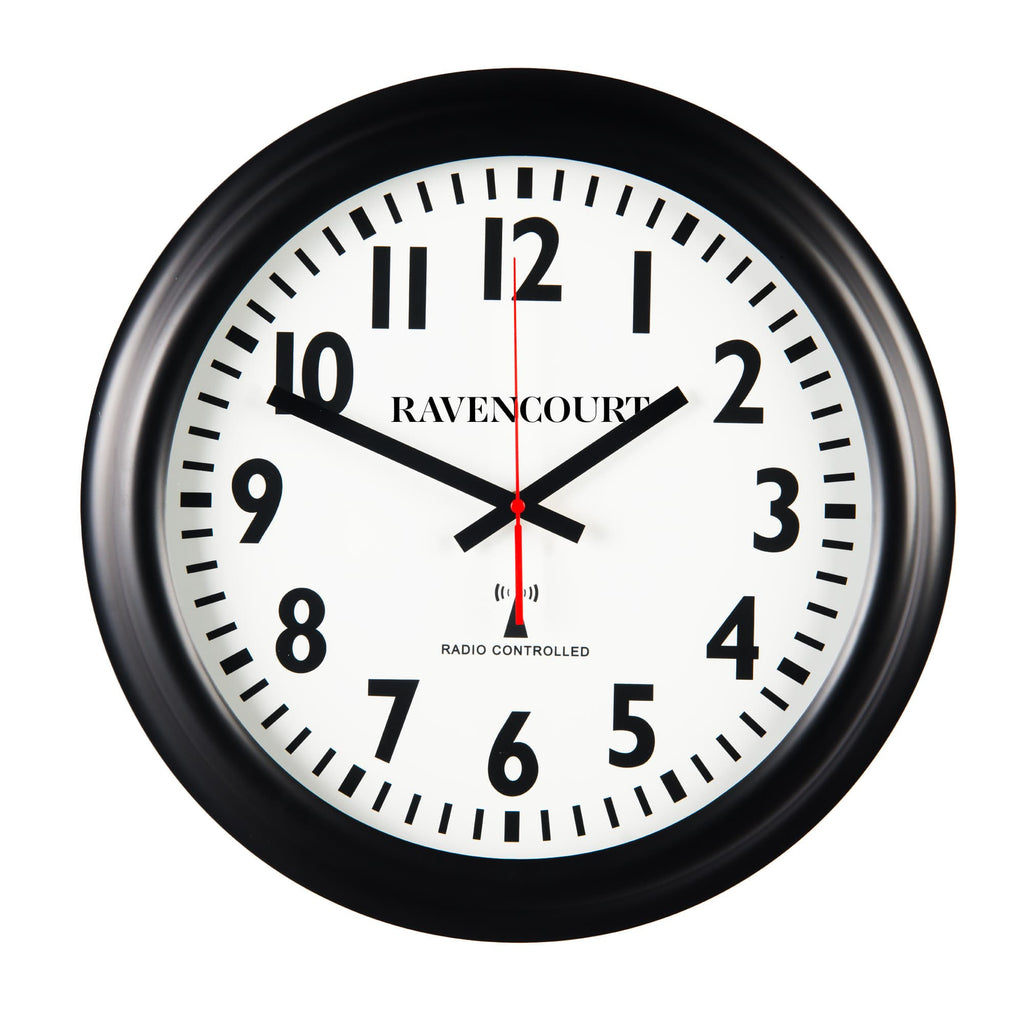 Ravencourt Radio Controlled Wall Clock Ravencourt Large Radio Controlled Wall clock 46cm/18" - Black