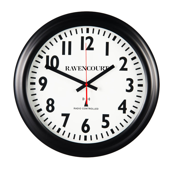 Ravencourt Radio Controlled Wall Clock Ravencourt Large Radio Controlled Wall clock 46cm/18" - Black