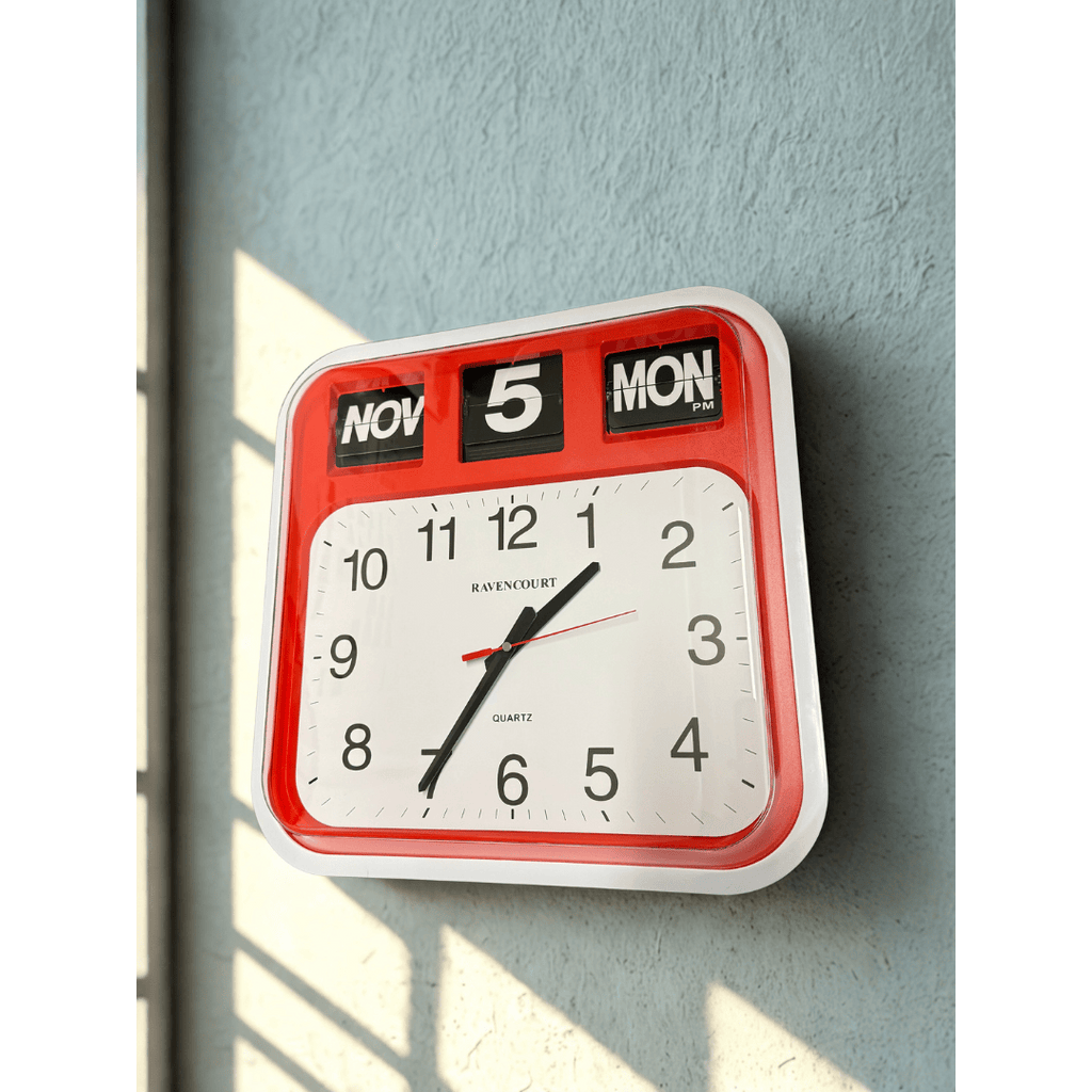 Ravencourt Ravencourt Large Calendar Wall Flip Clock