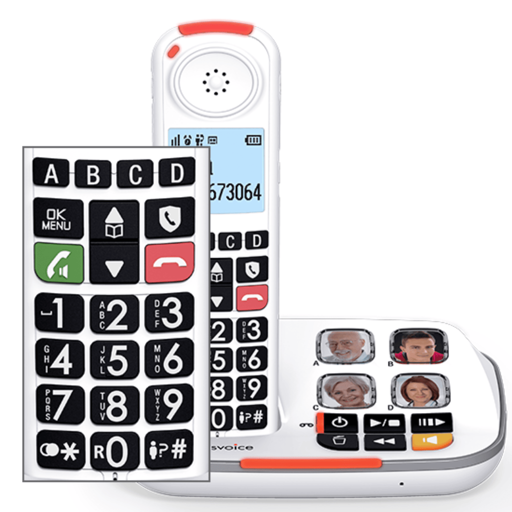 Story & Sons daily living aids Swissvoice Xtra 2355 A DECT combo with answering machine and enhanced comfort functions