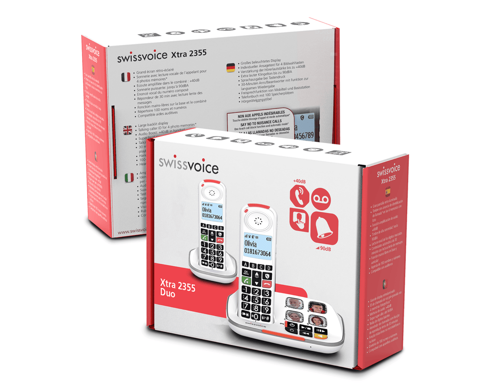 Story & Sons Swissvoice Xtra 2355 Duo Amplified Number Blocker Telephone and Additional Handset