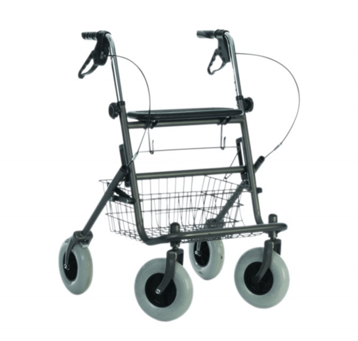The Helping Hand Company daily living aids 4 Wheel Rollator With Seat and Basket- Grey
