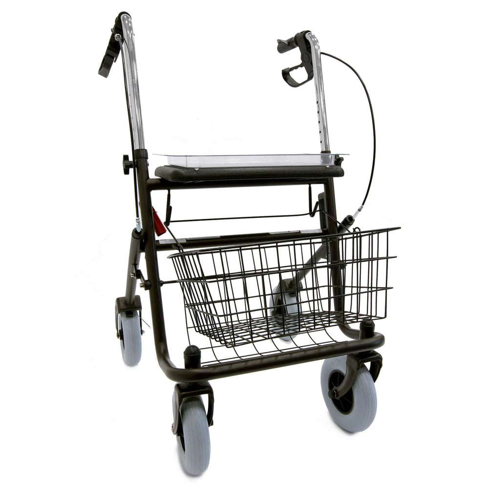 The Helping Hand Company daily living aids 4 Wheel Rollator With Seat and Basket - Grey - VAT Free