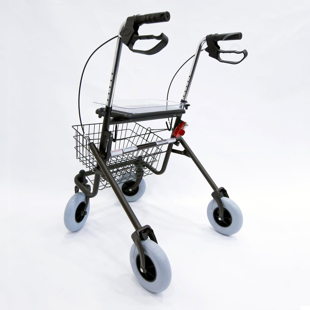 The Helping Hand Company daily living aids 4 Wheel Rollator With Seat and Basket - Grey - VAT Free