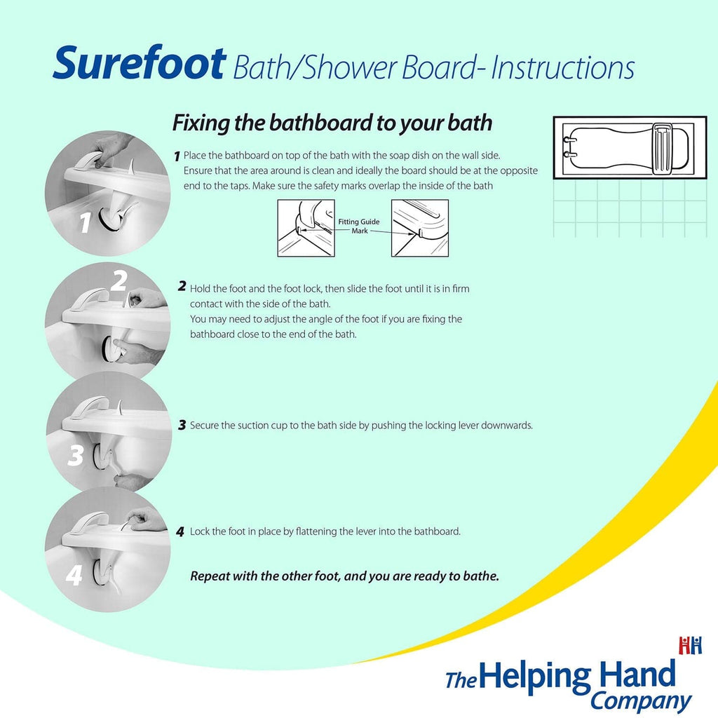 The Helping Hand Company Refurbished- Surefoot Shower and Bath Board with Handle